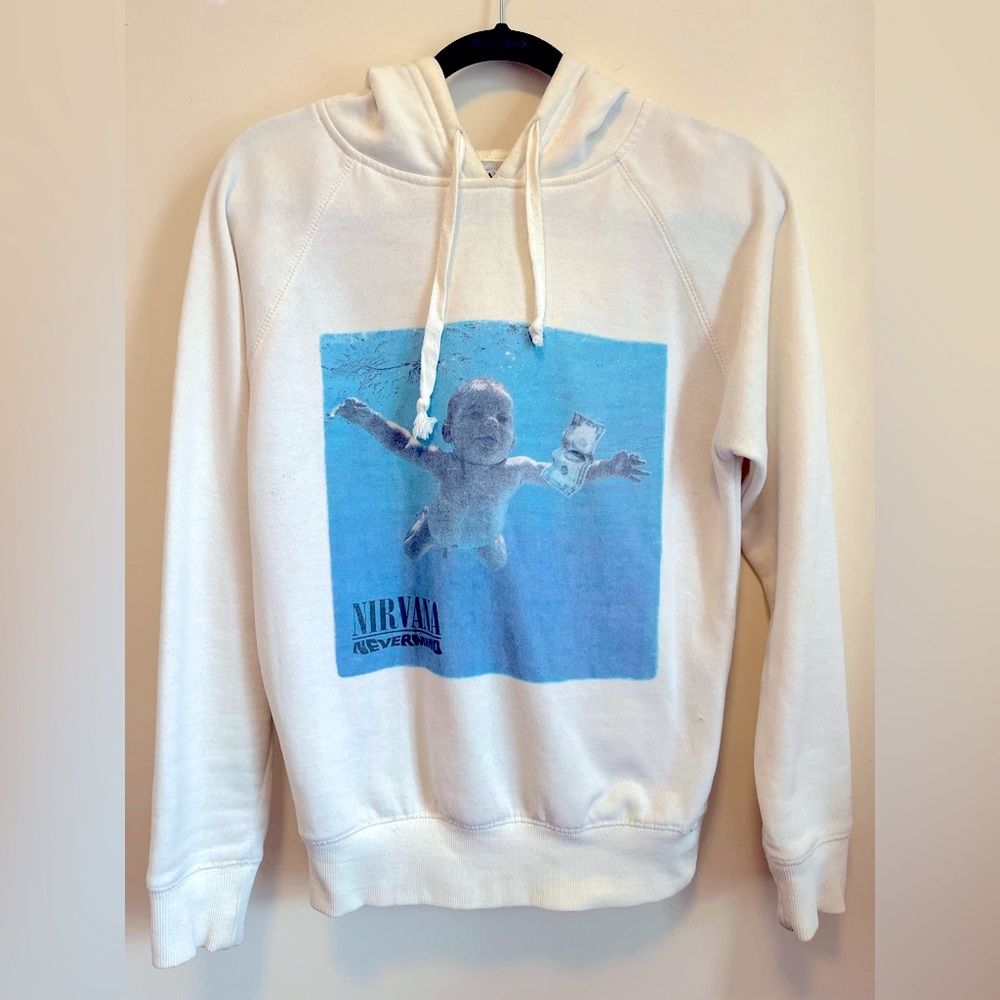 Cotton On Nirvana lightweight ivory hoodie